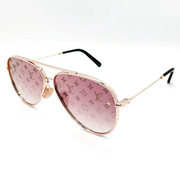 Authentic Louis Vuitton Sunglasses Z1781U Womens Gold mn410-010826 - Picture 1 of 8